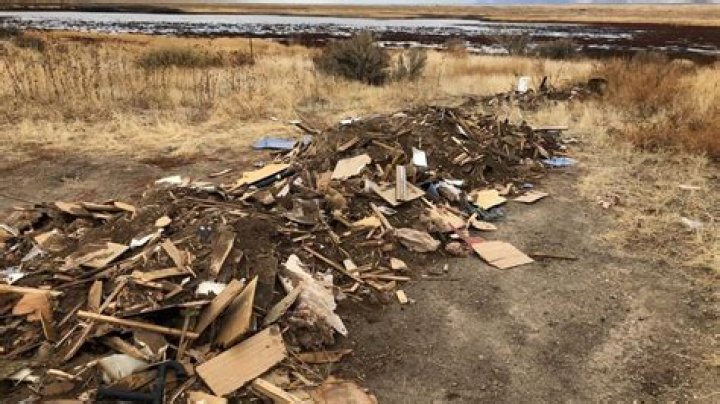 Illegal dumping, trash litters Indian Creek Reservoir near Boise